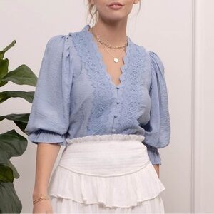 NWT Mine Lace Button Up Top